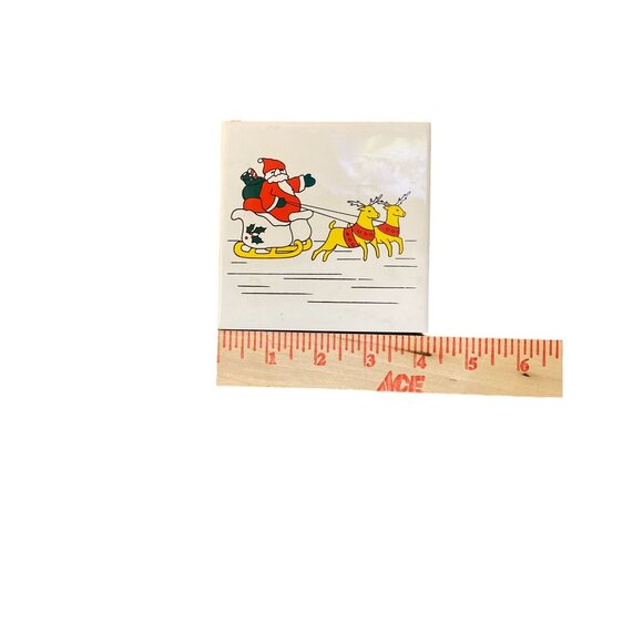 Vintage Ceramic Christmas Coasters Used 4x4 Set of 2 - Picture 5 of 13